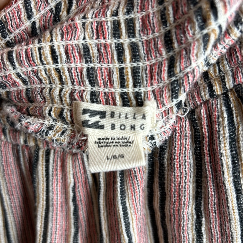 NWOT Billabong Gauzy Striped Cotton Beach Pants Large - Picture 7 of 10